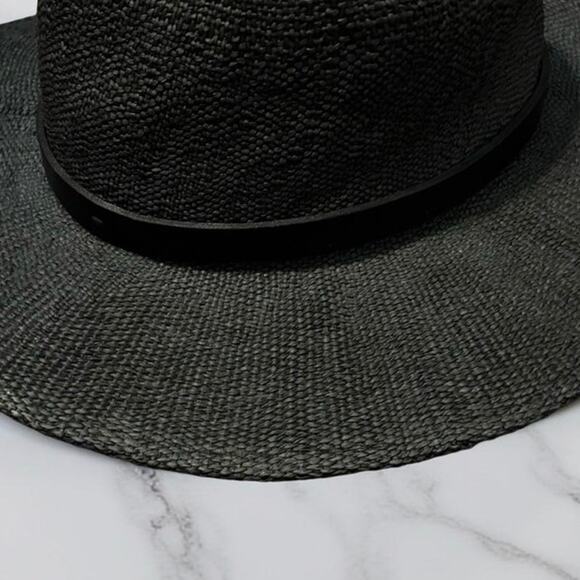 TALIA ALLSAINTS FEDORA HAT black tweed western belt soft flexible straw $99 main image 4